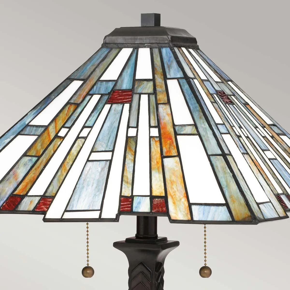 Tiffany Quoizel Maybeck 2 Light Bronze Table Lamp