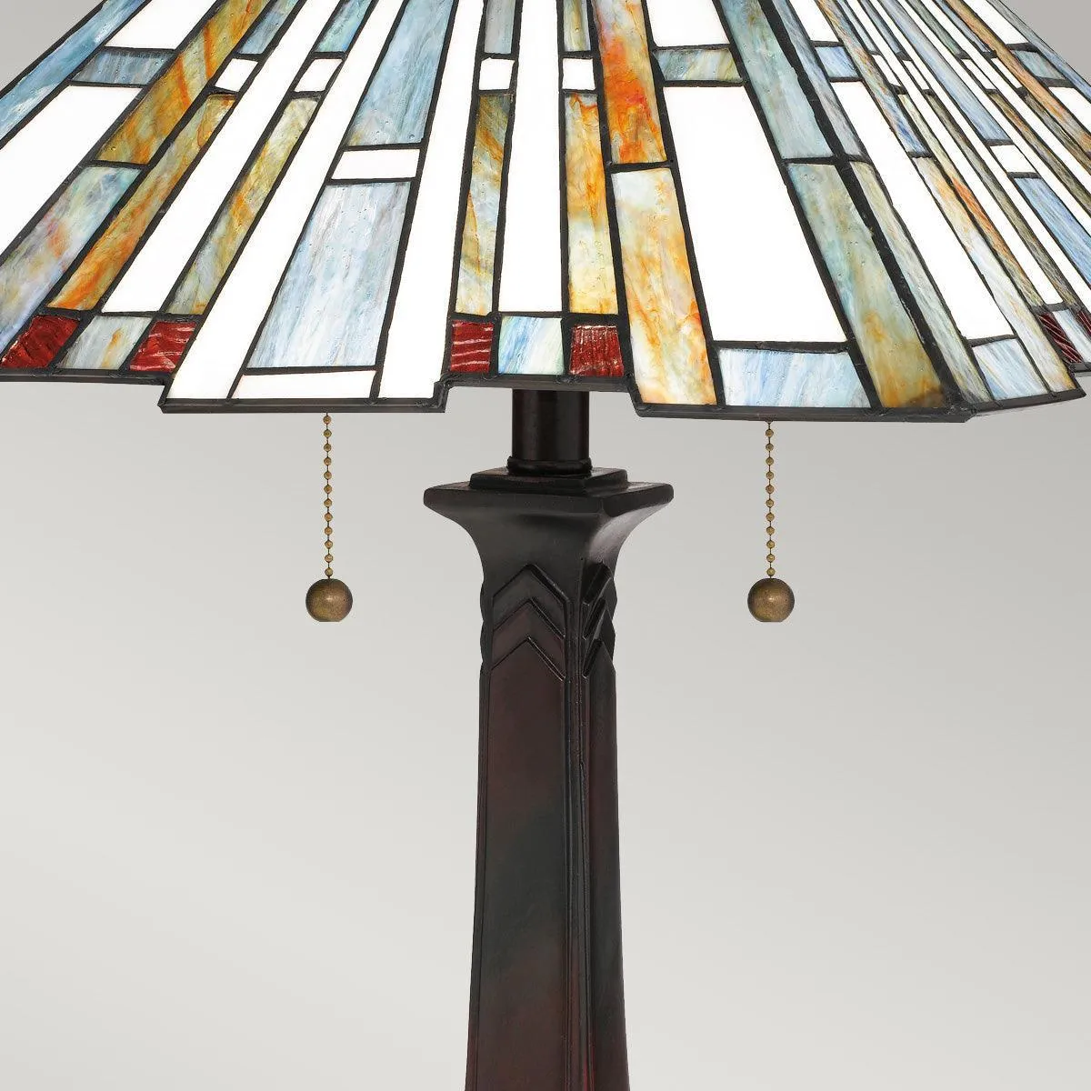 Tiffany Quoizel Maybeck 2 Light Bronze Table Lamp