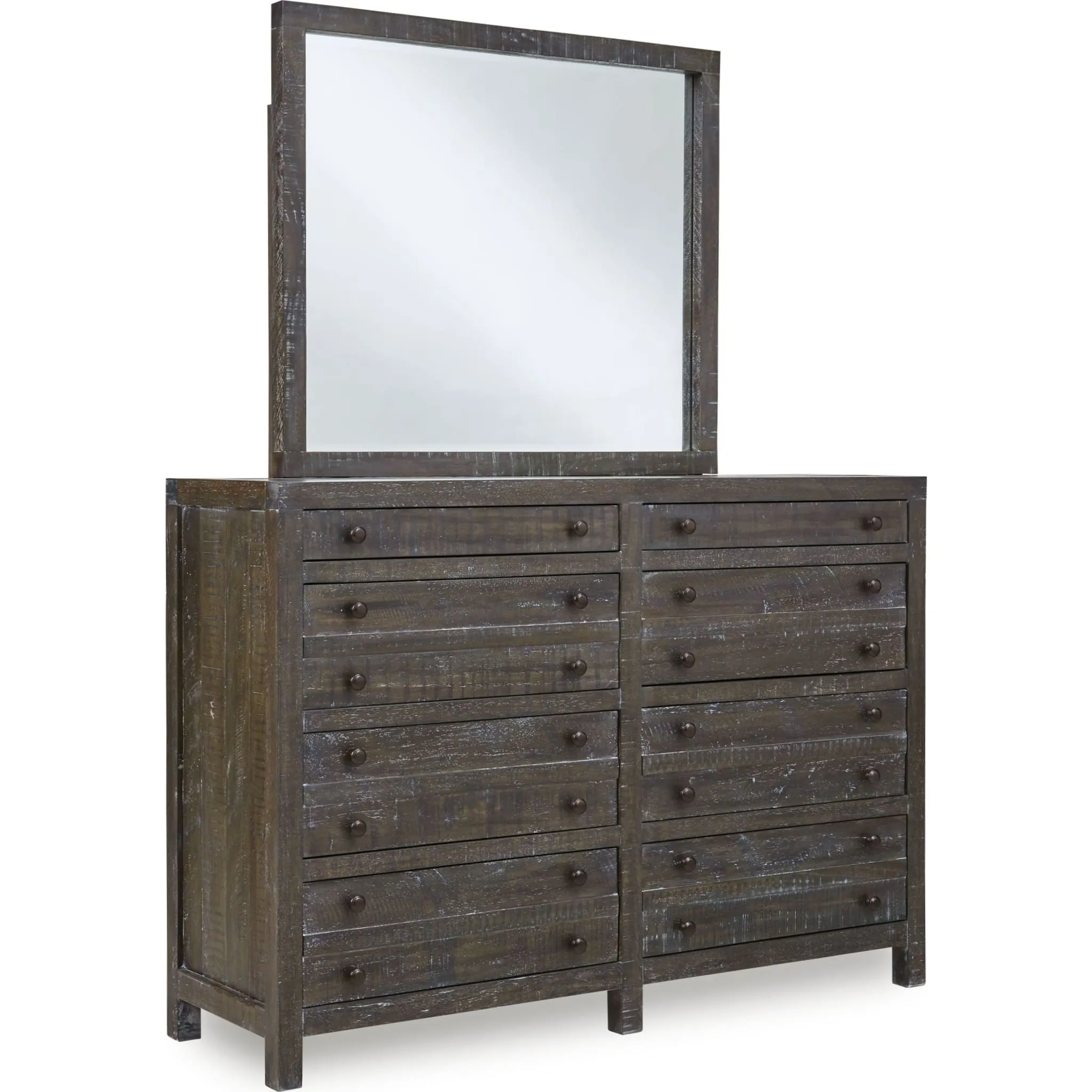 Townsend Solid Wood Eight Drawer Dresser in Gunmetal (2024) Modus