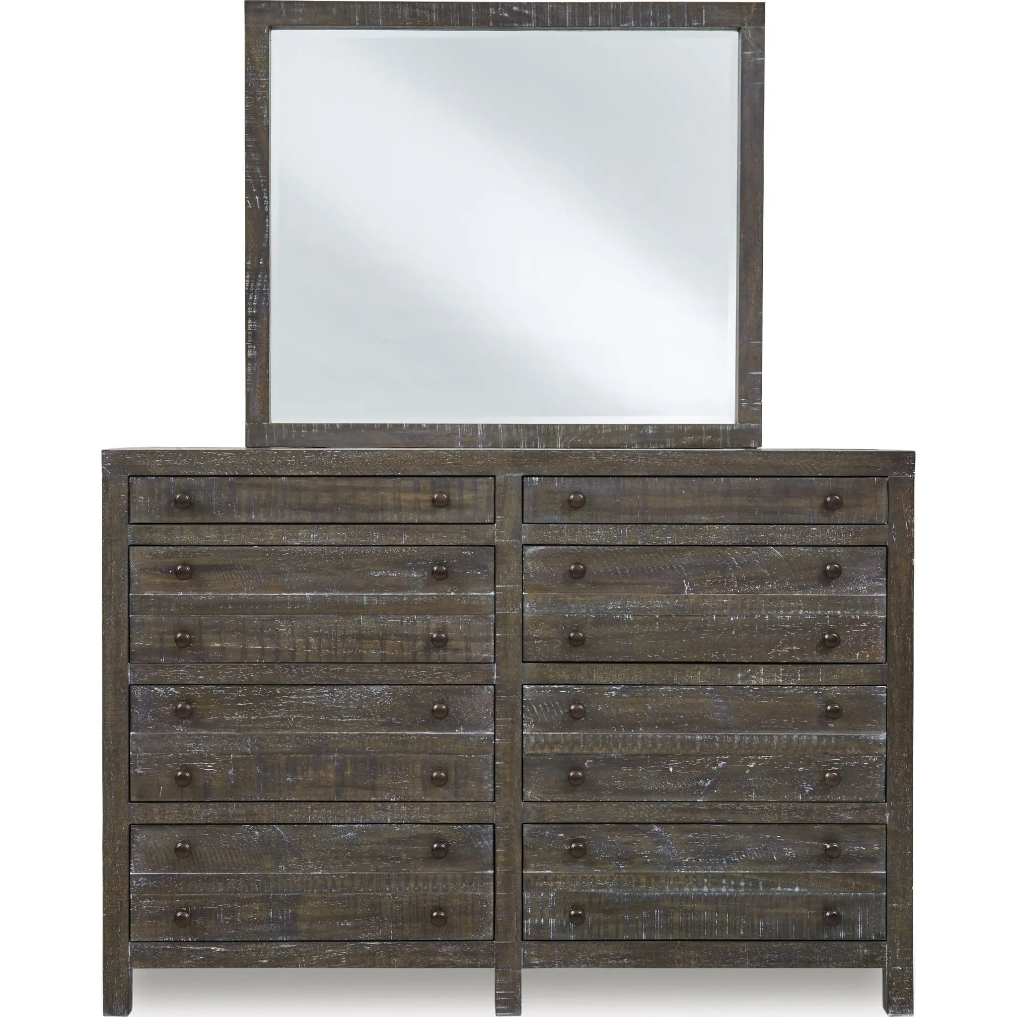 Townsend Solid Wood Eight Drawer Dresser in Gunmetal (2024) Modus