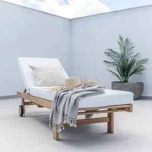 Tulum Teak Sunbed | White Zoco Home