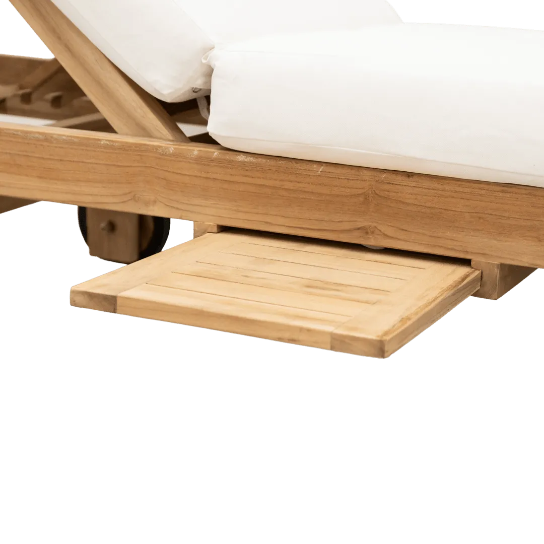 Tulum Teak Sunbed | White Zoco Home