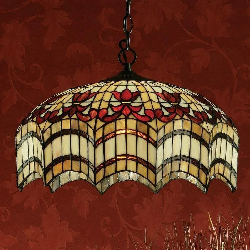 Vesta Medium Tiffany Ceiling Light - 1 Bulb Fitting
