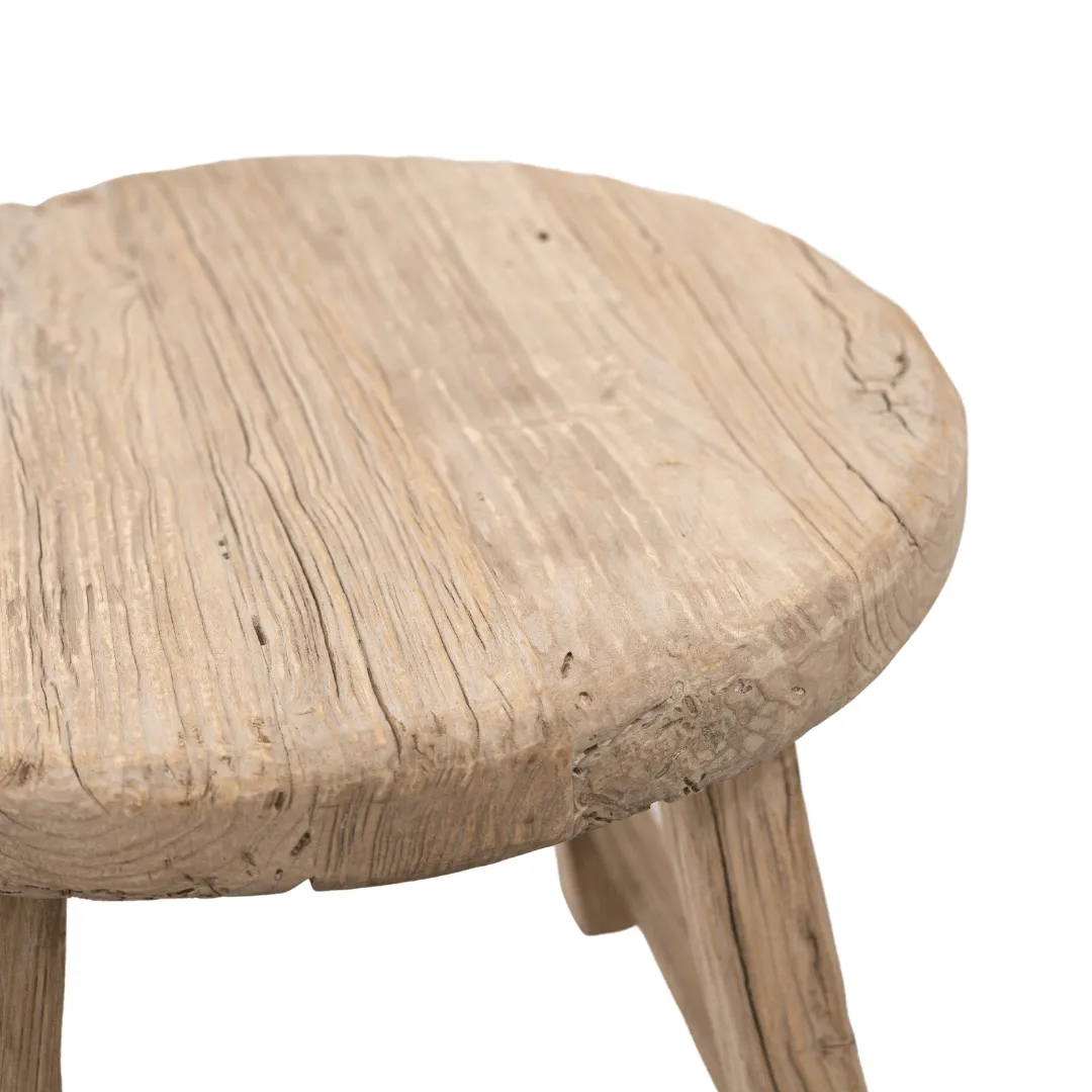 Vintage Elm Wood Round Coffee Table | 50cm Zoco Home