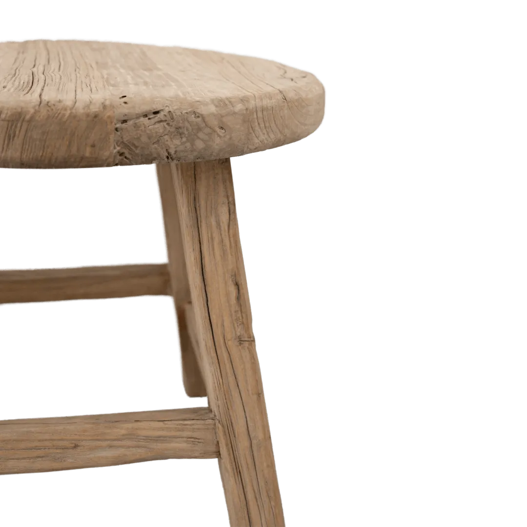 Vintage Elm Wood Round Coffee Table | 50cm Zoco Home