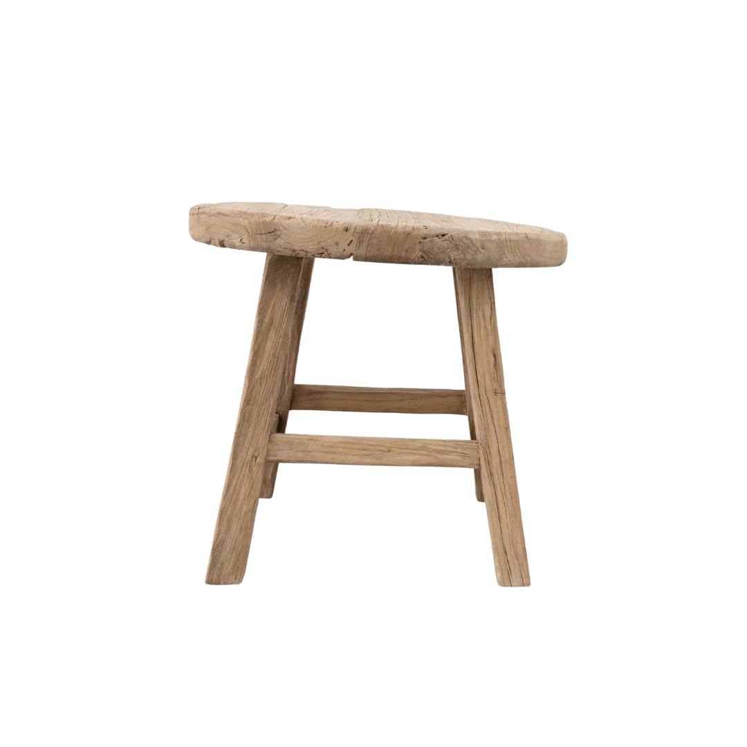 Vintage Elm Wood Round Coffee Table | 50cm Zoco Home