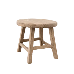 Vintage Elm Wood Round Coffee Table | 50cm Zoco Home