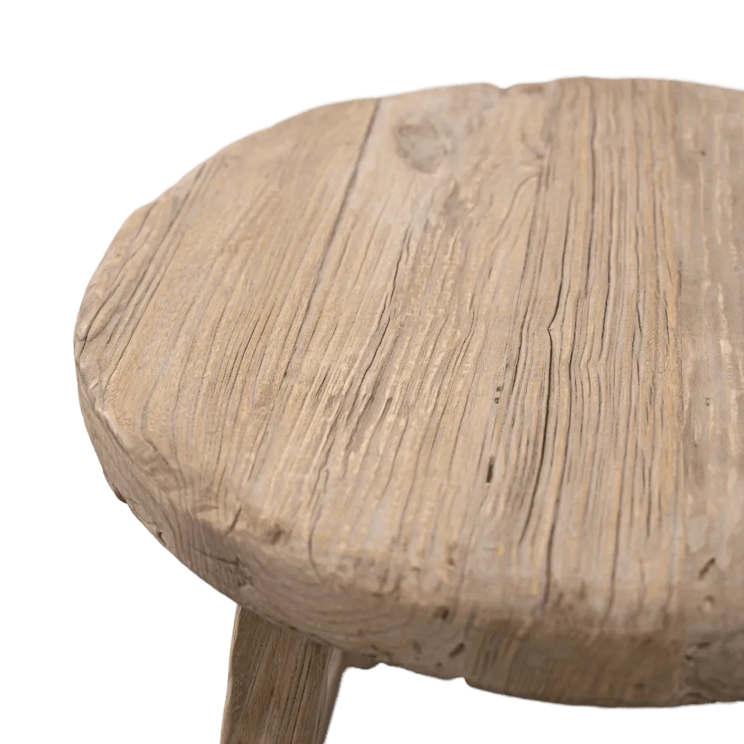 Vintage Elm Wood Round Coffee Table | 50cm Zoco Home