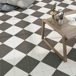 Vives Svenska Tre Antracita Encaustic Effect Porcelain Tile 20x20cm Matt