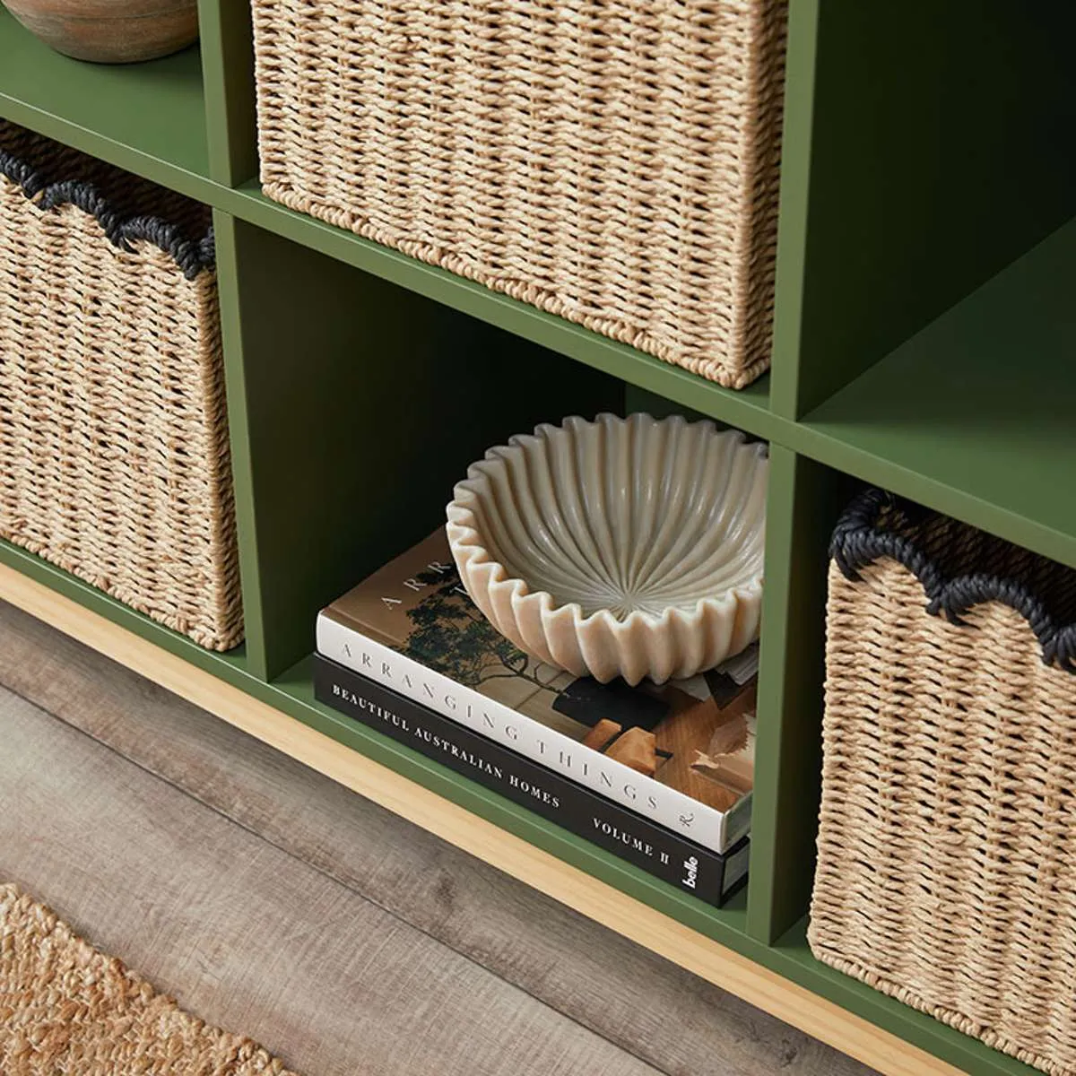 Watson 8 Cube Storage Unit - Olive Green Mocka