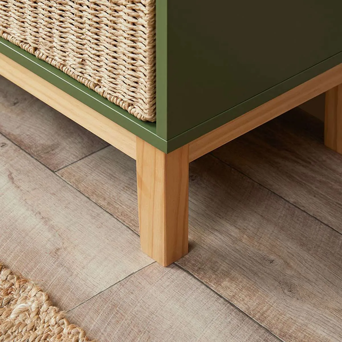 Watson 8 Cube Storage Unit - Olive Green Mocka