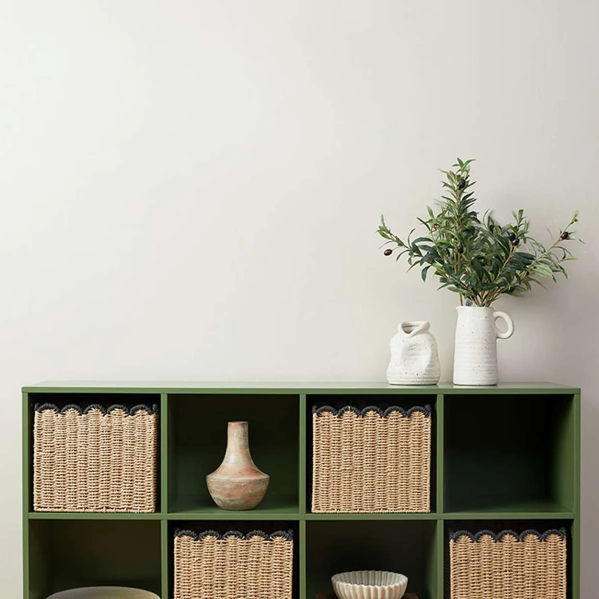 Watson 8 Cube Storage Unit - Olive Green Mocka