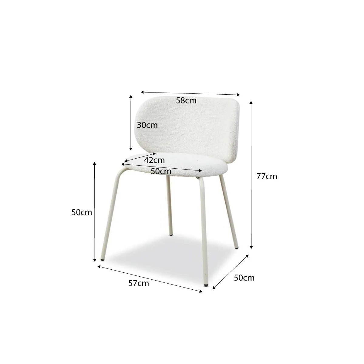 Willa Dining Chair- Cream Set of Six Bundle Mocka
