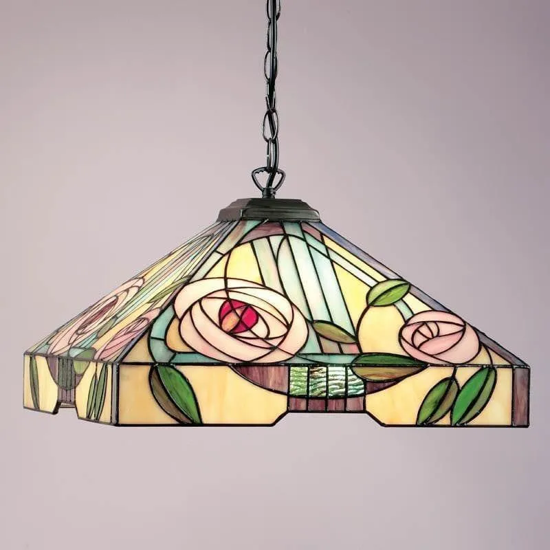 Willow Large Tiffany Ceiling Light- 1 Bulb Fitting