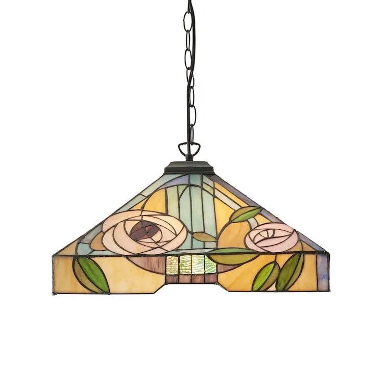 Willow Large Tiffany Ceiling Light, 3 bulb fitting