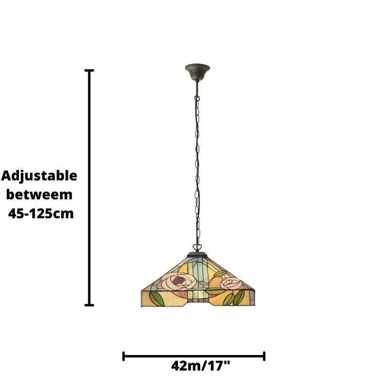 Willow Medium Tiffany Ceiling Light, 1 bulb fitting