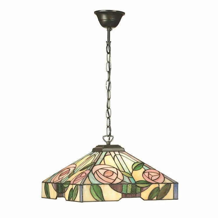 Willow Medium Tiffany Ceiling Light, 1 bulb fitting