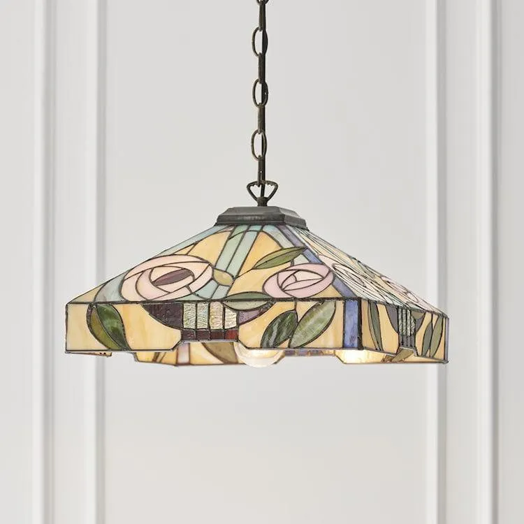 Willow Medium Tiffany Ceiling Light, 1 bulb fitting