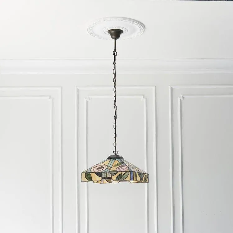 Willow Medium Tiffany Ceiling Light, 1 bulb fitting