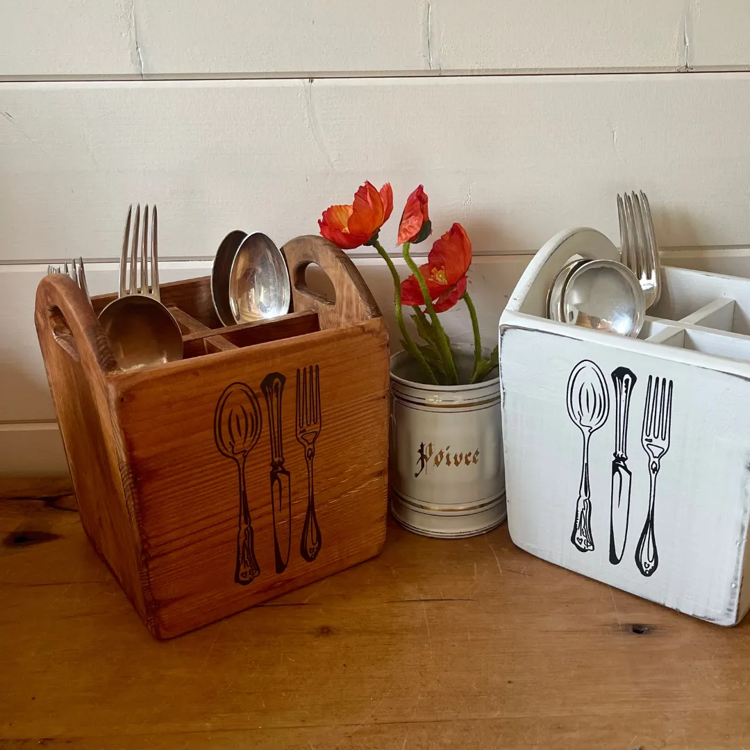 Wooden Cutlery Box Funky Chunky