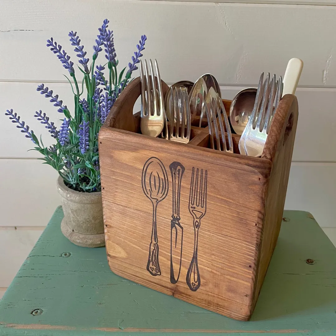Wooden Cutlery Box Funky Chunky