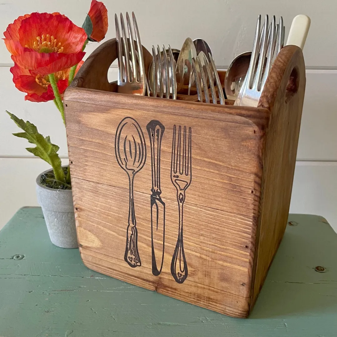 Wooden Cutlery Box Funky Chunky