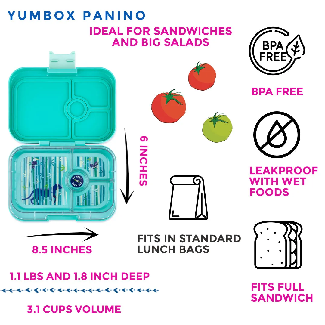 Yumbox Panino - 4 Compartment Lunch Box - Tropical Aqua Panther