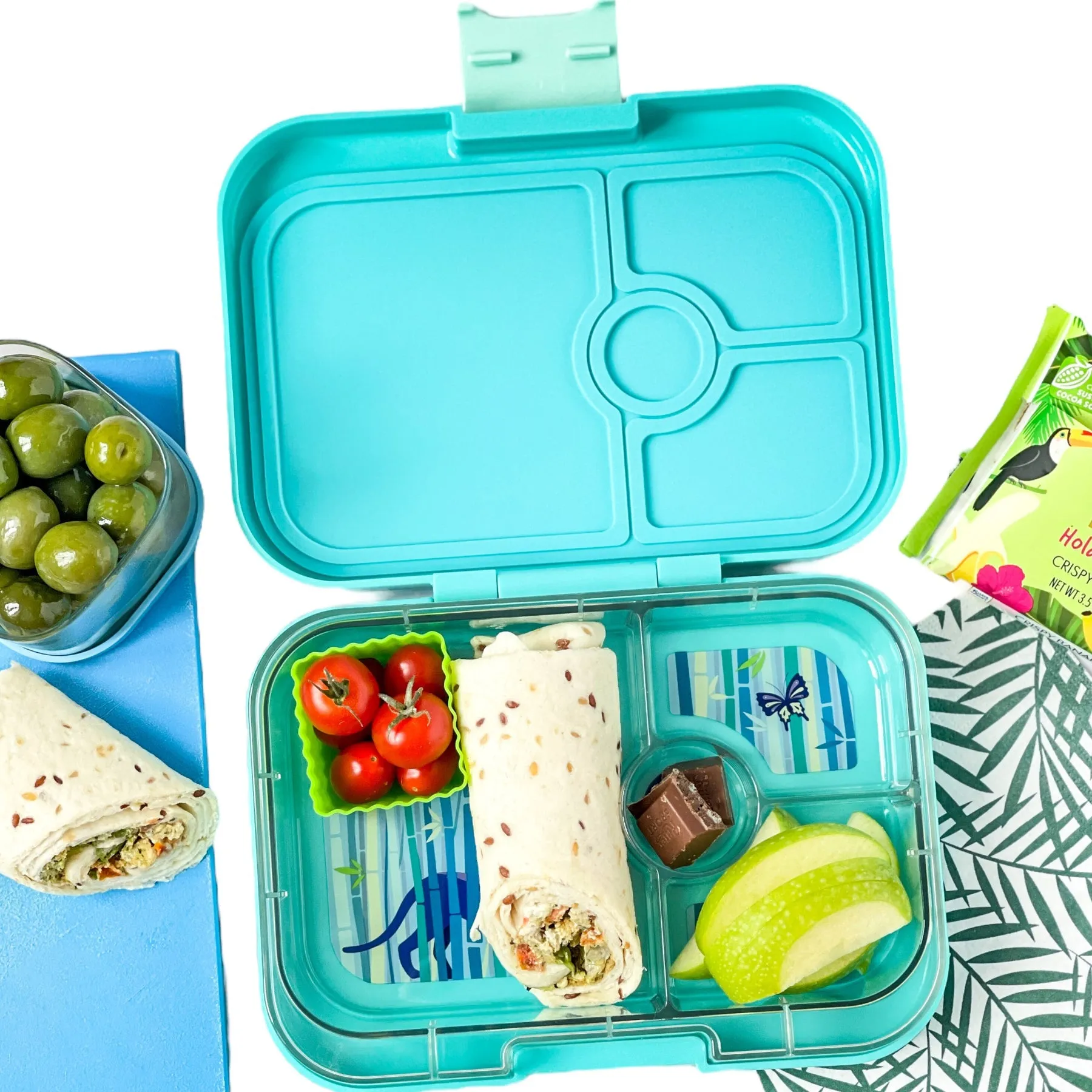 Yumbox Panino - 4 Compartment Lunch Box - Tropical Aqua Panther