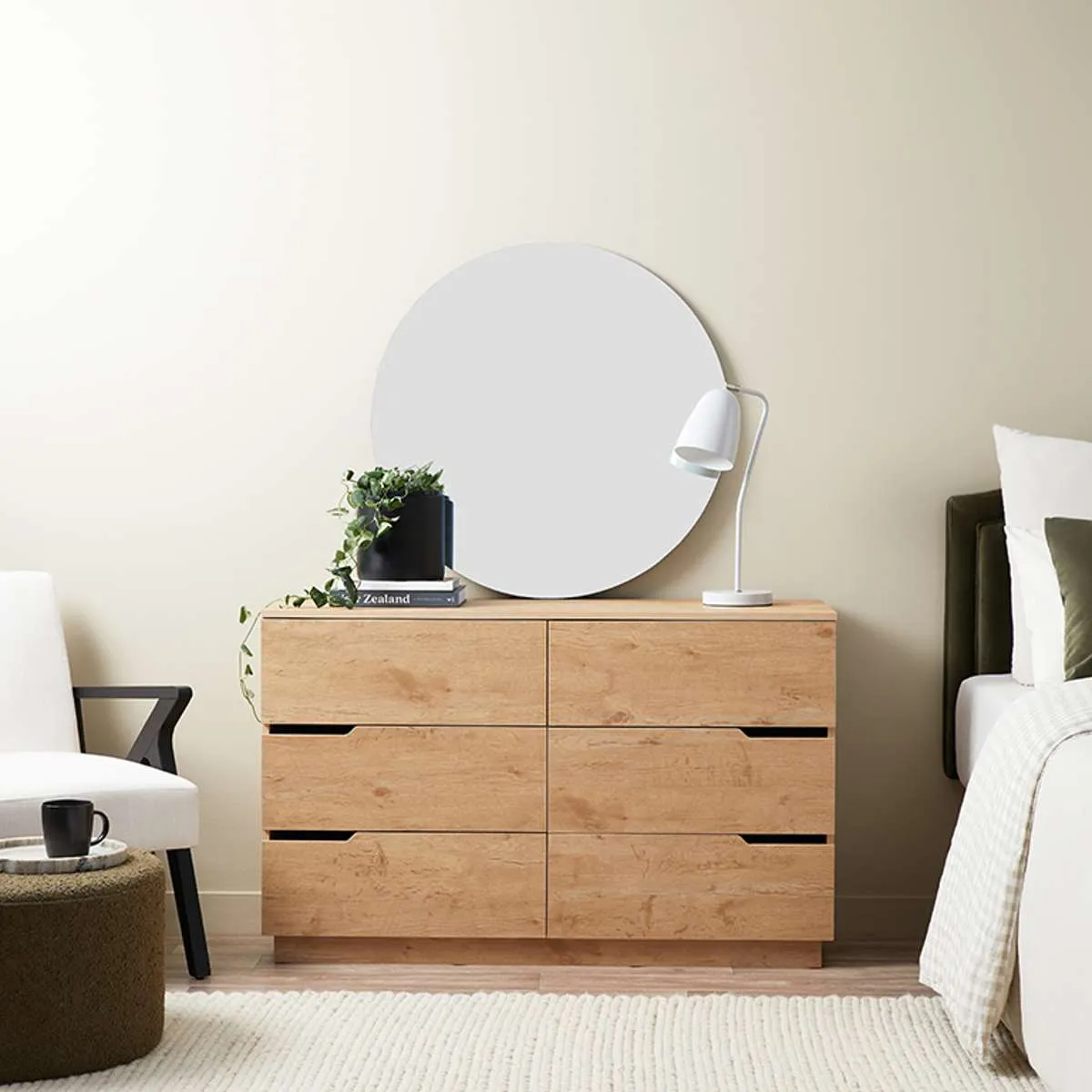 Zack Six Drawer - Natural Bundle Mocka