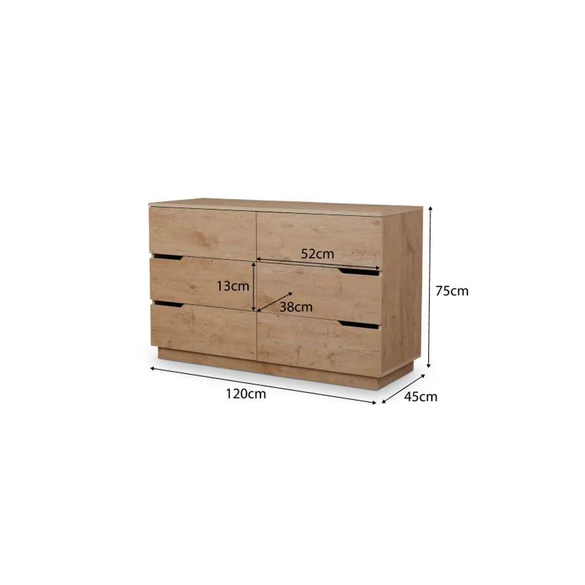 Zack Six Drawer - Natural Bundle Mocka