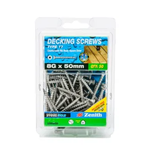 Zenith Stainless Steel Decking Screw T17 8G x 50mm (50pk)